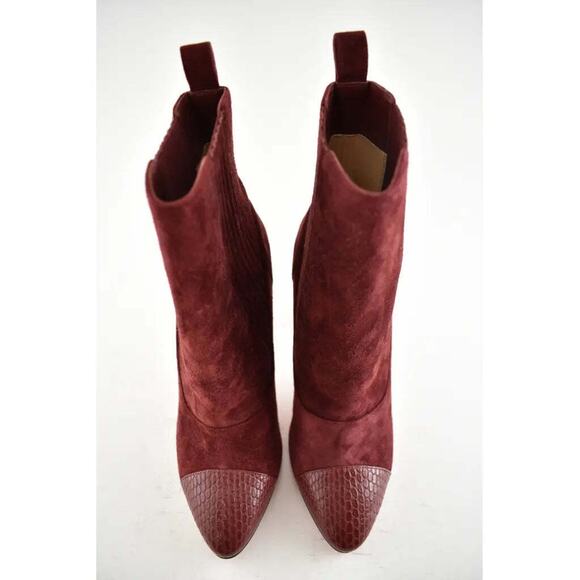 Christian Louboutin Me In The 90S 100 Tanin Red Suede Short Heel Ankle Boot 37 - Picture 7 of 12